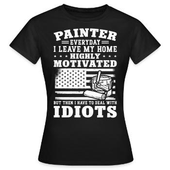 House Painter Decorator Painter - Frauen T-Shirt - Schwarz - Vorne - AI Model Female 172 dark (172cm)
