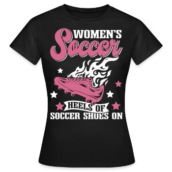 Soccer féminin, Football féminin, Football féminin - T-shirt Femme - noir - Devant - AI Model Female 172 dark (172cm)