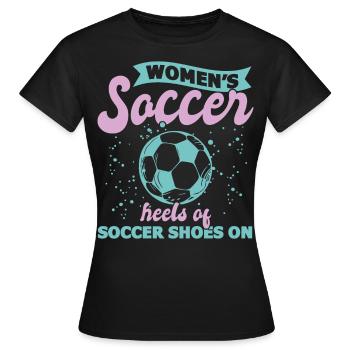 Soccer féminin, Football féminin, Football féminin - T-shirt Femme - noir - Devant - AI Model Female 172 dark (172cm)