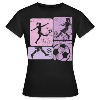 Soccer féminin, Football féminin, Football féminin - T-shirt Femme - noir - Devant - AI Model Female 172 dark (172cm)
