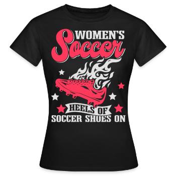 Soccer féminin, Football féminin, Football féminin - T-shirt Femme - noir - Devant - AI Model Female 172 dark (172cm)