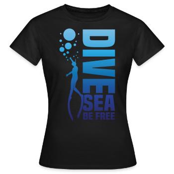 Plongée, Apnée Plongée, Apnée No Limit Apnée Apnée - T-shirt Femme - noir - Devant - AI Model Female 172 dark (172cm)