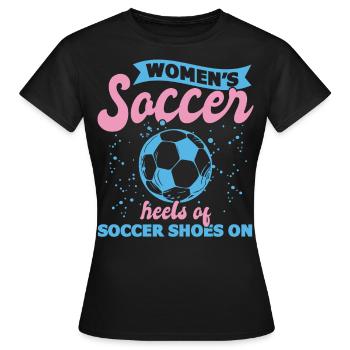 Soccer féminin, Football féminin, Football féminin - T-shirt Femme - noir - Devant - AI Model Female 172 dark (172cm)