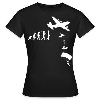 Parachute, Skydive, Freefly, Skydiving Head Down - Women's T-Shirt - black - Front - AI Model Female 172 dark (172cm)
