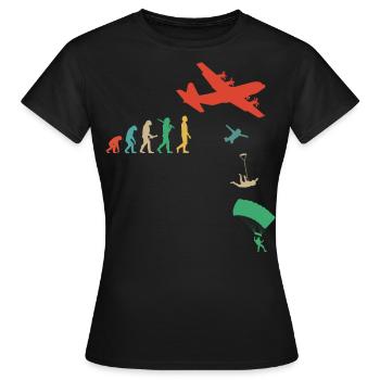 Parachute, Skydive, Freefly, Skydiving Head Down - Women's T-Shirt - black - Front - AI Model Female 172 dark (172cm)