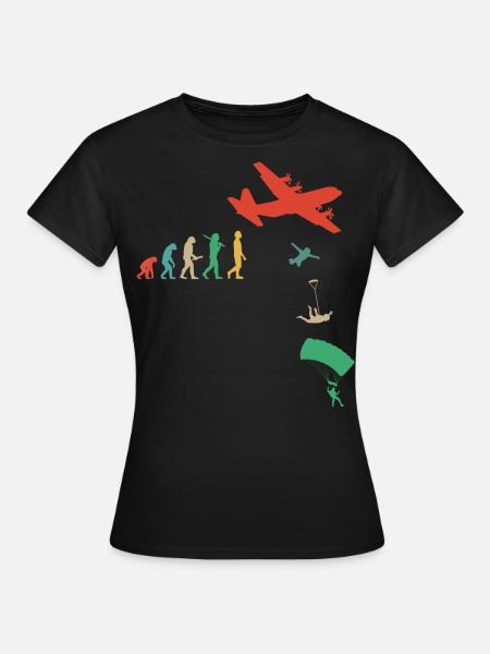 Parachute, Saut en parachute, Freefly, Parachutisme tête en bas - T-shirt Femme - noir