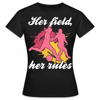 Soccer féminin, Football féminin, Football féminin - T-shirt Femme - noir - Devant - AI Model Female 172 dark (172cm)