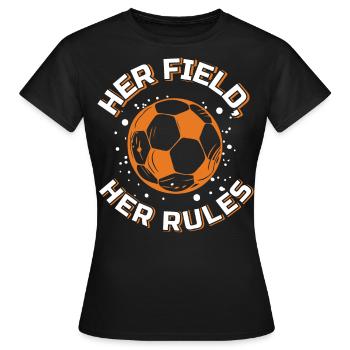 Soccer féminin, Football féminin, Football féminin - T-shirt Femme - noir - Devant - AI Model Female 172 dark (172cm)