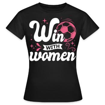 Soccer féminin, Football féminin, Football féminin - T-shirt Femme - noir - Devant - AI Model Female 172 dark (172cm)