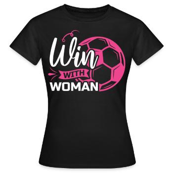 Soccer féminin, Football féminin, Football féminin - T-shirt Femme - noir - Devant - AI Model Female 172 dark (172cm)