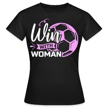 Soccer féminin, Football féminin, Football féminin - T-shirt Femme - noir - Devant - AI Model Female 172 dark (172cm)