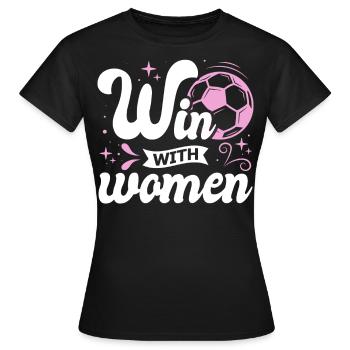 Soccer féminin, Football féminin, Football féminin - T-shirt Femme - noir - Devant - AI Model Female 172 dark (172cm)