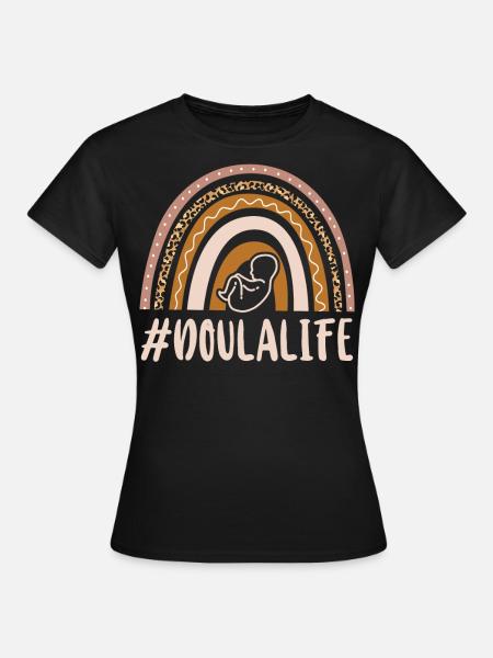 Doula Birth Worker Rainbow - Frauen T-Shirt - Schwarz
