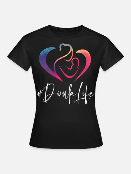 Doula Birth Worker Rainbow - Frauen T-Shirt - Schwarz