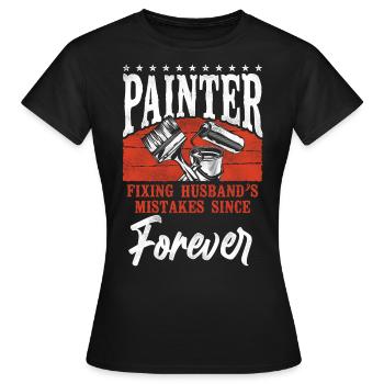 House Painter Decorator Painter - Frauen T-Shirt - Schwarz - Vorne - AI Model Female 172 dark (172cm)