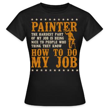 House Painter Decorator Painter - Frauen T-Shirt - Schwarz - Vorne - AI Model Female 172 dark (172cm)
