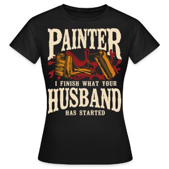 House Painter Decorator Painter I - Frauen T-Shirt - Schwarz - Vorne - AI Model Female 172 dark (172cm)