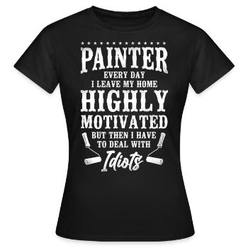 House Painter Decorator Painter - Frauen T-Shirt - Schwarz - Vorne - AI Model Female 172 dark (172cm)