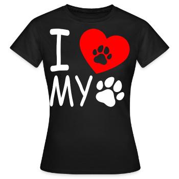 J’aime mon chien - T-shirt Femme - noir - Devant - AI Model Female 172 dark (172cm)