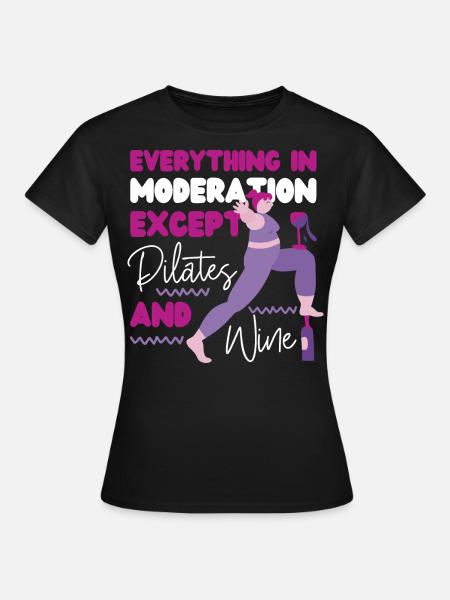 Pilates Instructor Teacher Wine - Frauen T-Shirt - Schwarz