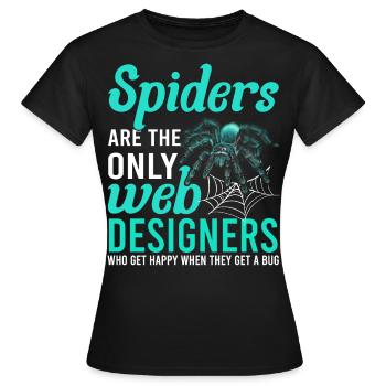 Tarentule Terrarium Amphibian Spider - T-shirt Femme - noir - Devant - AI Model Female 172 dark (172cm)