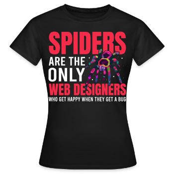 Tarentule Terrarium Amphibian Spider - T-shirt Femme - noir - Devant - AI Model Female 172 dark (172cm)