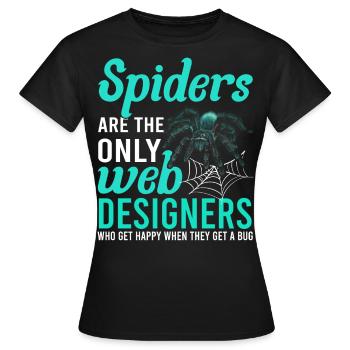 Tarentule Terrarium Amphibian Spider - T-shirt Femme - noir - Devant - AI Model Female 172 dark (172cm)