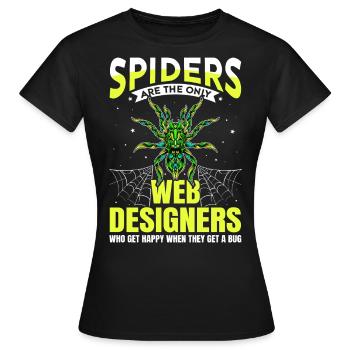 Tarentule Terrarium Amphibian Spider - T-shirt Femme - noir - Devant - AI Model Female 172 dark (172cm)