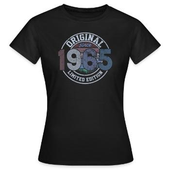 Vintage « Limited Edition » Vintage 1965 anniversaire - T-shirt Femme - noir - Devant - AI Model Female 172 dark (172cm)