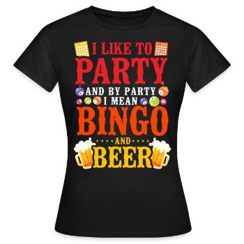 Bingo Player Bière J’aime faire la fête - T-shirt Femme - noir - Devant - AI Model Female 172 dark (172cm)