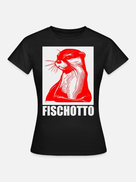 Otto Name, Fischotto Outfit zum Namenstag mit Name - Frauen T-Shirt - Schwarz