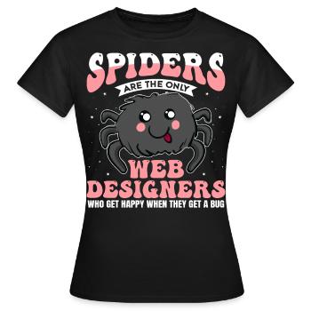 Tarentule Terrarium Amphibian Spider - T-shirt Femme - noir - Devant - AI Model Female 172 dark (172cm)