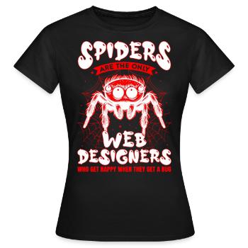 Tarentule Terrarium Amphibian Spider - T-shirt Femme - noir - Devant - AI Model Female 172 dark (172cm)
