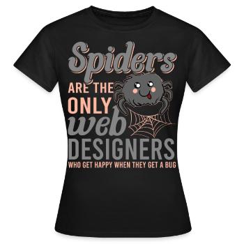 Tarentule Terrarium Amphibian Spider - T-shirt Femme - noir - Devant - AI Model Female 172 dark (172cm)