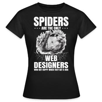 Tarentule Terrarium Amphibian Spider - T-shirt Femme - noir - Devant - AI Model Female 172 dark (172cm)