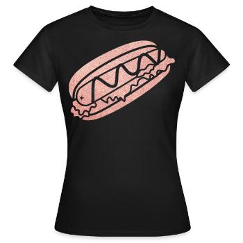Hot Dog Adult Pink Diamonds - Women's T-Shirt - black - Front - AI Model Female 172 dark (172cm)
