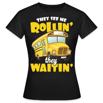 drôle de chauffeur de bus scolaire chauffeur de bus scolaire disant cadeau - T-shirt Femme - noir - Devant - AI Model Female 172 dark (172cm)