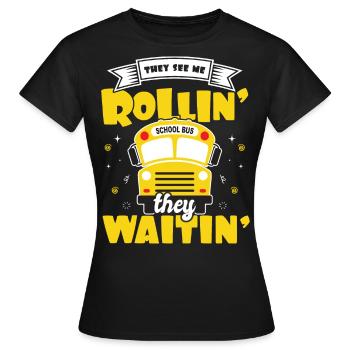 drôle de chauffeur de bus scolaire chauffeur de bus scolaire disant cadeau - T-shirt Femme - noir - Devant - AI Model Female 172 dark (172cm)