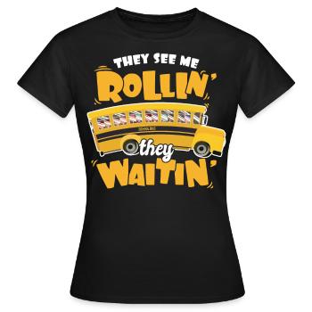 drôle de chauffeur de bus scolaire chauffeur de bus scolaire disant cadeau - T-shirt Femme - noir - Devant - AI Model Female 172 dark (172cm)