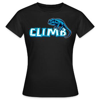 Bouldern, Klettern, Freiklettern Chameleon Boulder - Frauen T-Shirt - Schwarz - Vorne - AI Model Female 172 dark (172cm)