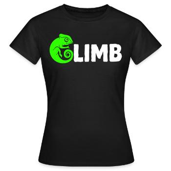 Bouldern, Klettern, Freiklettern Chameleon Boulder - Frauen T-Shirt - Schwarz - Vorne - AI Model Female 172 dark (172cm)