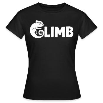 Bouldern, Klettern, Freiklettern Chameleon Boulder - Frauen T-Shirt - Schwarz - Vorne - AI Model Female 172 dark (172cm)