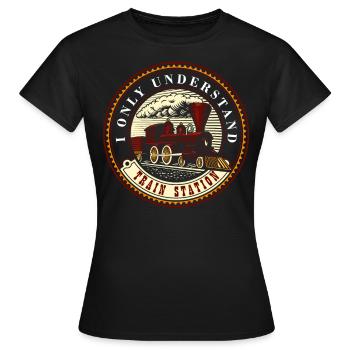Model Maker, Model Railway, Model Locomotive - Women's T-Shirt - black - Front - AI Model Female 172 dark (172cm)
