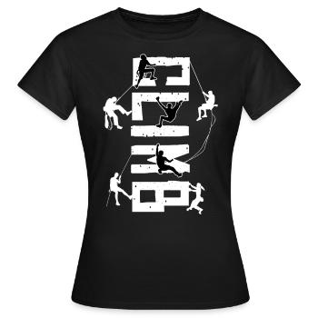 Bouldern, Klettern, Freiklettern Chameleon Boulder - Frauen T-Shirt - Schwarz - Vorne - AI Model Female 172 dark (172cm)