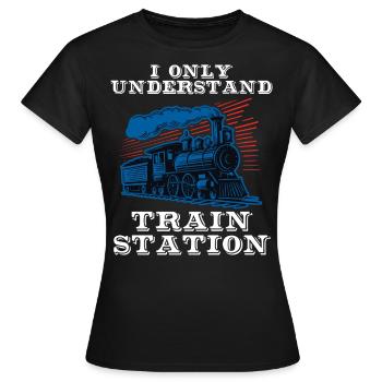 Model Maker, Model Railway, Model Locomotive - Women's T-Shirt - black - Front - AI Model Female 172 dark (172cm)
