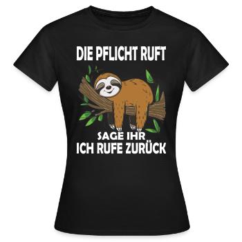 Drôle de paresseux, pas de désir - T-shirt Femme - noir - Devant - AI Model Female 172 dark (172cm)