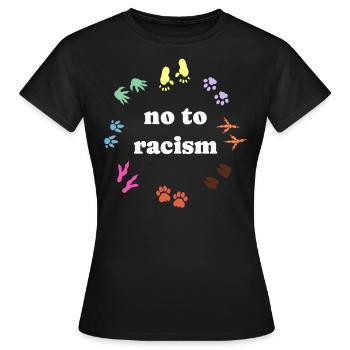 contre le racisme, contre la droite, contre les nazis, l’amour - T-shirt Femme - noir - Devant - AI Model Female 172 dark (172cm)