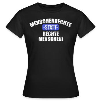 contre le racisme, contre la droite, contre les nazis, l’amour - T-shirt Femme - noir - Devant - AI Model Female 172 dark (172cm)