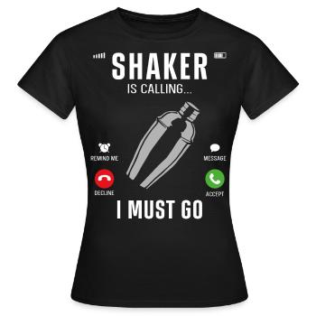 Bartender Mixologist Phone Display - Frauen T-Shirt - Schwarz - Vorne - AI Model Female 172 dark (172cm)