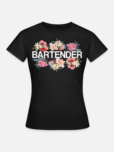 Bartender Mixologist Flowers - Frauen T-Shirt - Schwarz
